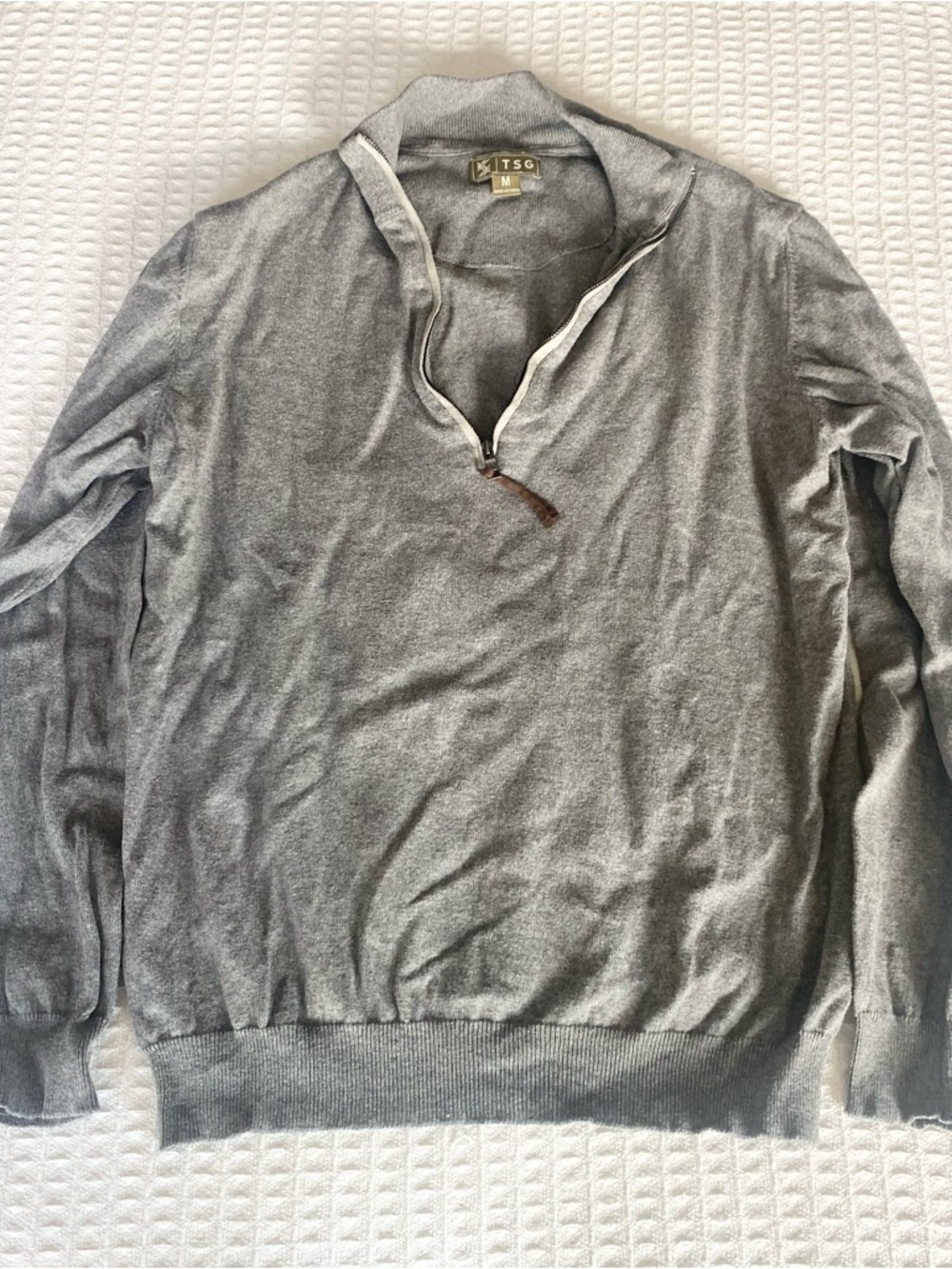 TSG Gray Quarter-Zip cotton cashmere Sweater size medium